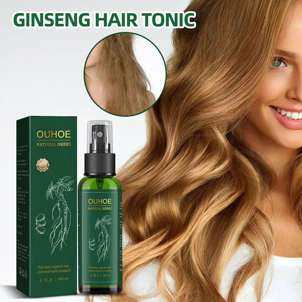 100ml Ginseng Hair Serum For Men Women Nourishes Scalp Strengthen Root Repair Damaged Hair Herbal Hair Care Spray Peaceful Pleasures Health and Wellness
