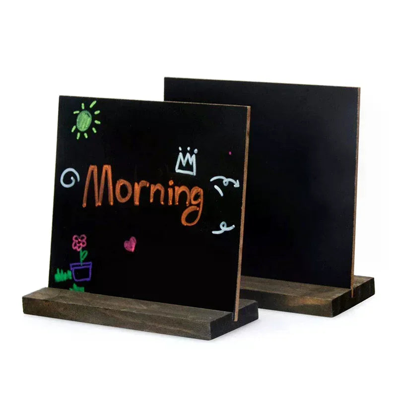Vintage Wooden Desktop Chalkboard Sign & Message Board