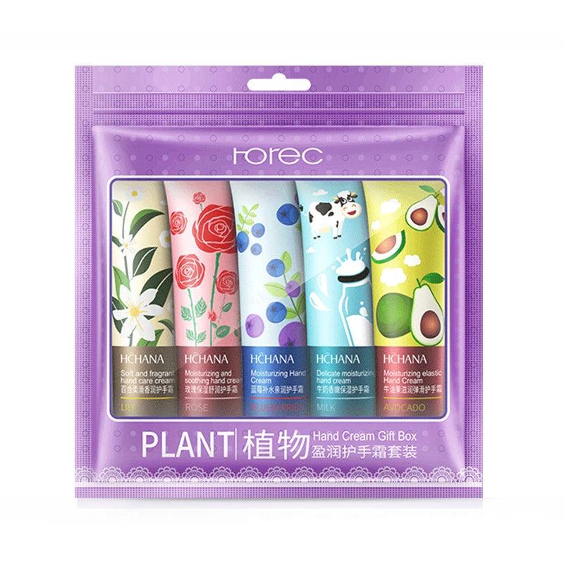 5-Piece Fruit Hand Cream Set – Moisturizing & Anti-Chapping