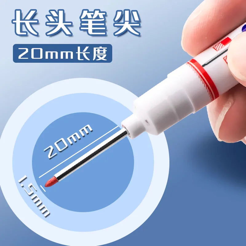 Deep Hole Long Nib Head Markers Metal Perforating Pen Waterproof