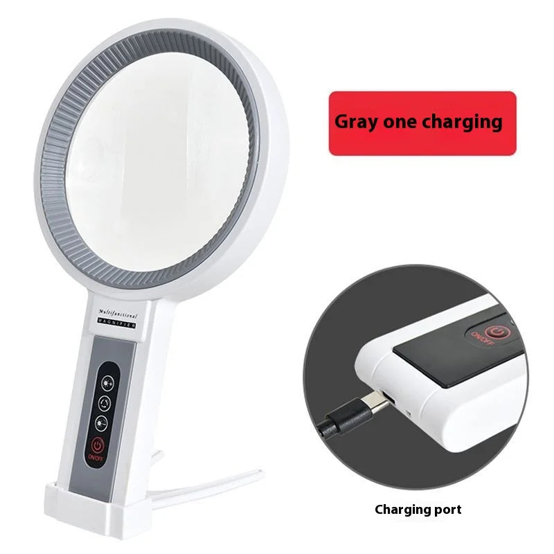 Handheld Charging 34 Led Heating and Cooling Lights with Adjustable Brightness 135Mm Desktop Magnifying Glass for Reading Peaceful Pleasures Health and Wellness 4