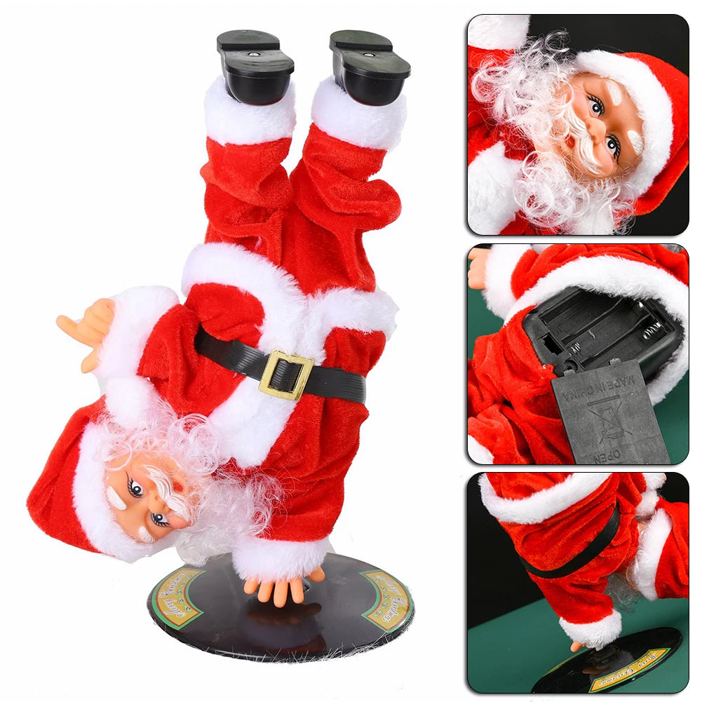 Breakdancing Headstand Santa Plush Toy | Singing & Dancing