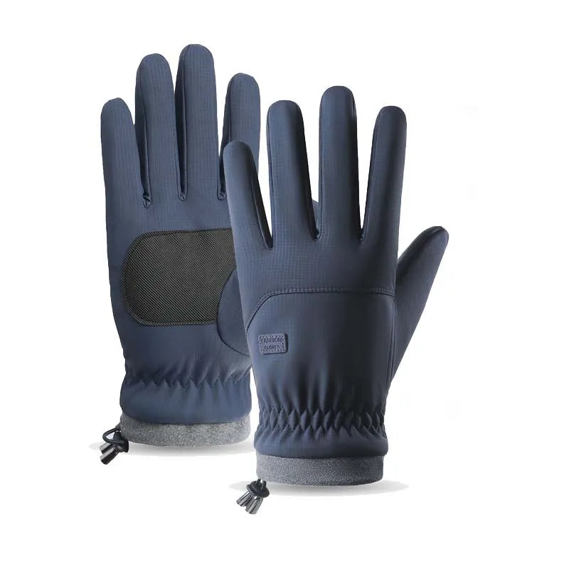 1 Pair Winter Outdoor Cycling Sports Gloves Men's Women's Winter Running TouchScreen Full-finger Gloves Christmas Halloween Gift Peaceful Pleasures Health and Wellness Blue-gray One Size