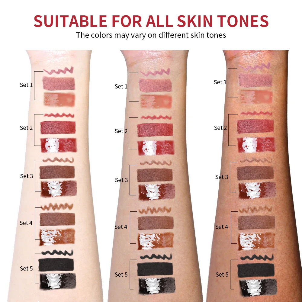 Lakerain Mini Lip Kit – Liner, Lipstick & Gloss Travel Set