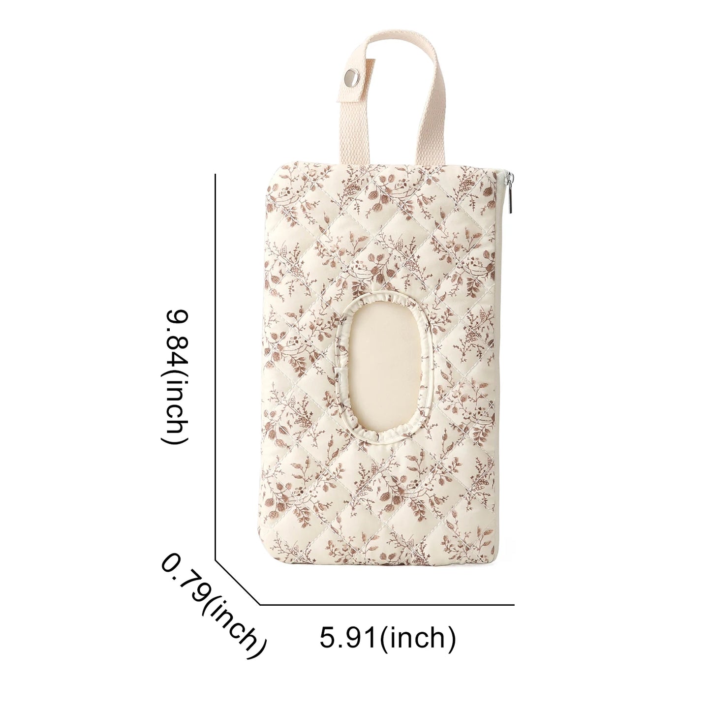 Canvas Floral Quilted Baby Wipes Dispenser | Travel Wipe Bag