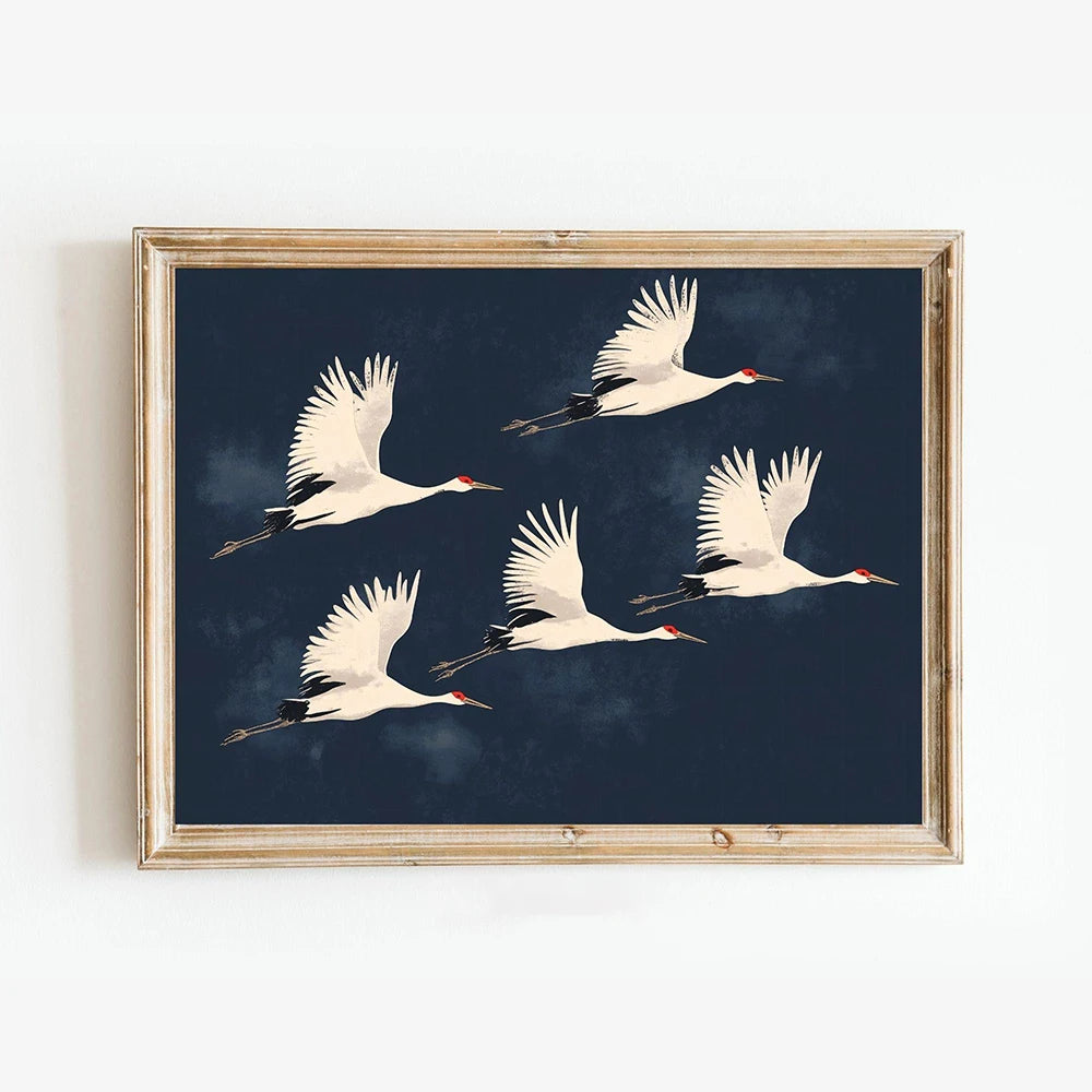 Sage Green Gold Japandi Art Print Flying Birds Wall Art Abstract Sun Art Living Room Decor Japanese Wall Art Bedroom Decor Gift Peaceful Pleasures Health and Wellness