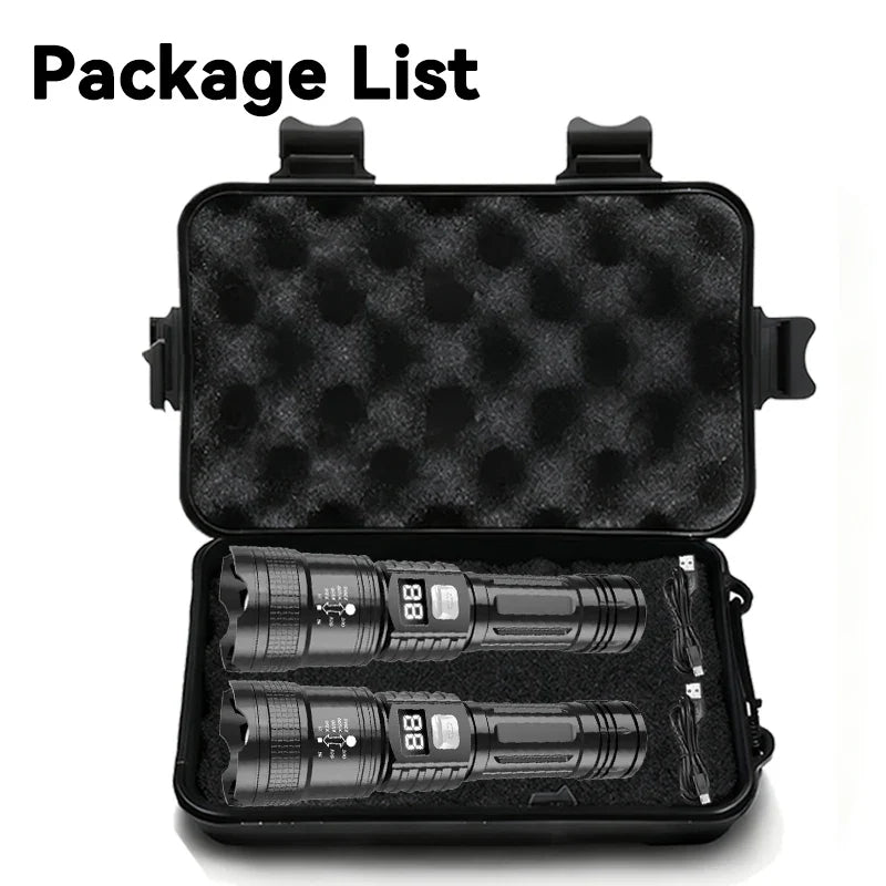Rechargeable LED Flashlight – Zoomable Waterproof Tactical Torch