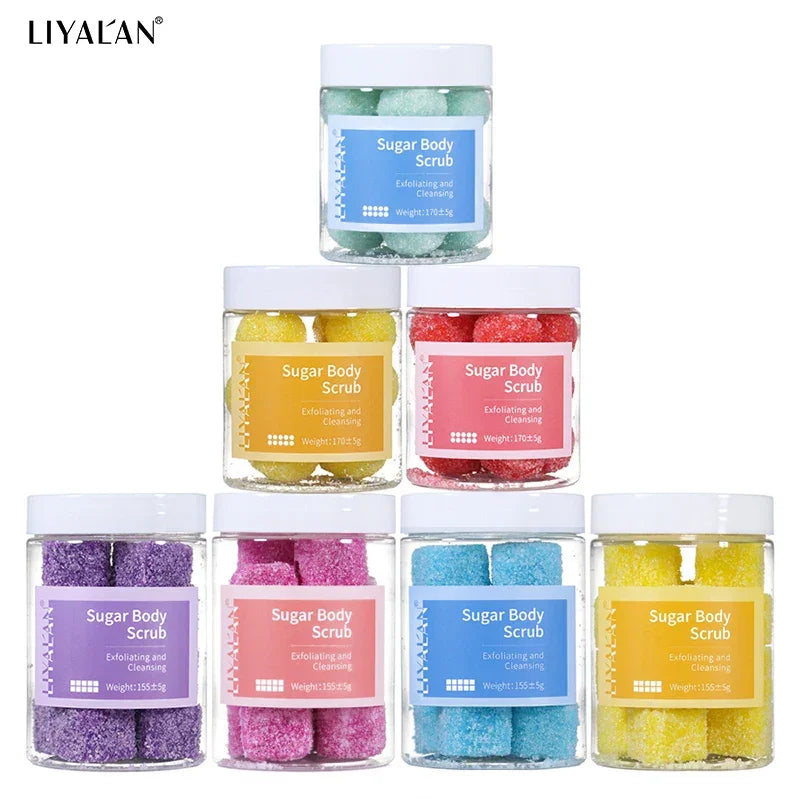 Sugar Cube Body Scrub – Exfoliating Bath Ball Peaceful Pleasures Health and Wellness Round-Strawberry China Mainland