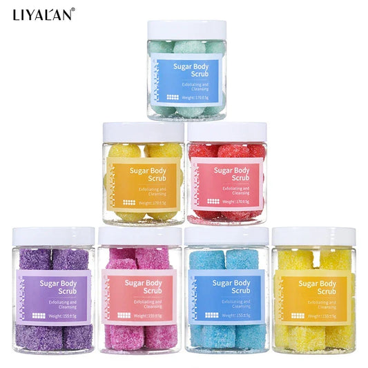 Sugar Cube Body Scrub – Exfoliating Bath Ball Peaceful Pleasures Health and Wellness Round-Strawberry China Mainland