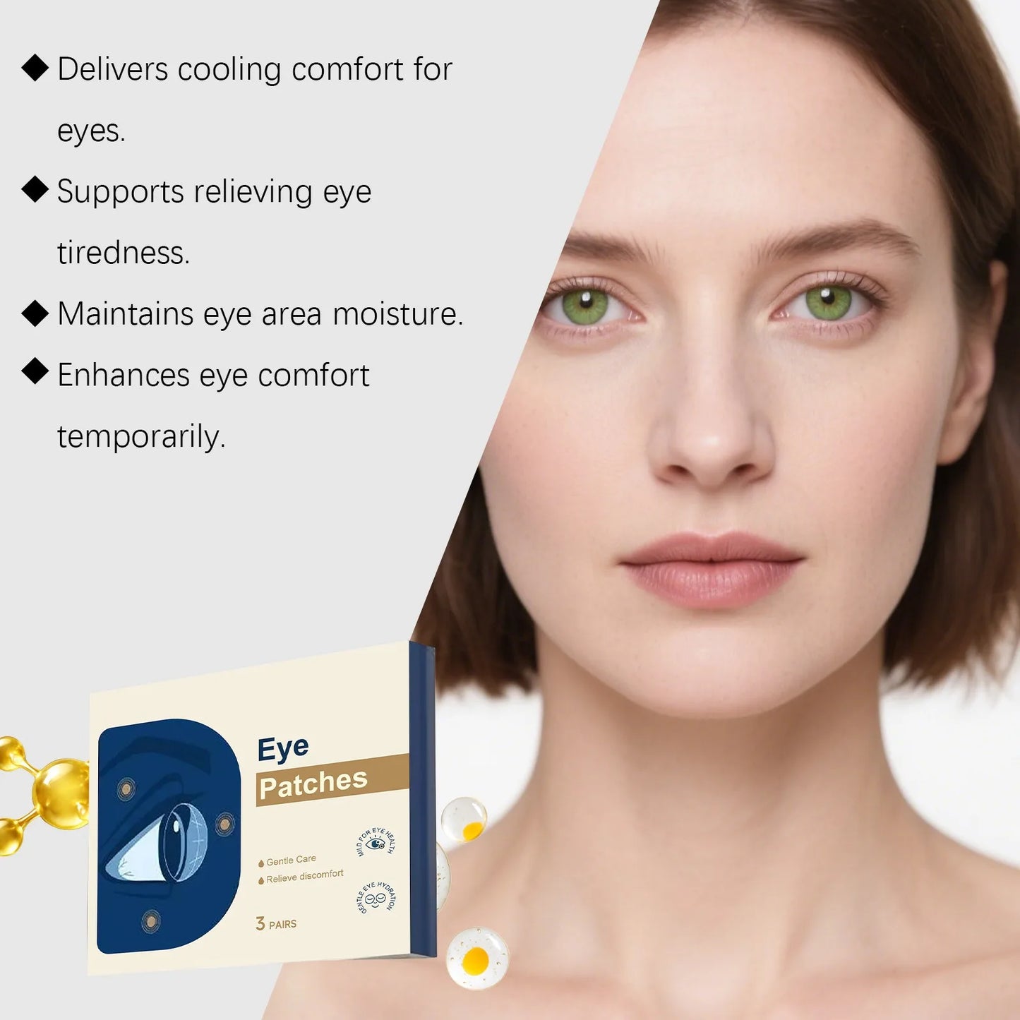 Mint Eye Soothing Patch Provide Cooling Comfort Relieve Tiredness Reducing Discomfort Herbal Fragance Portable Eye Care Sticker Peaceful Pleasures Health and Wellness