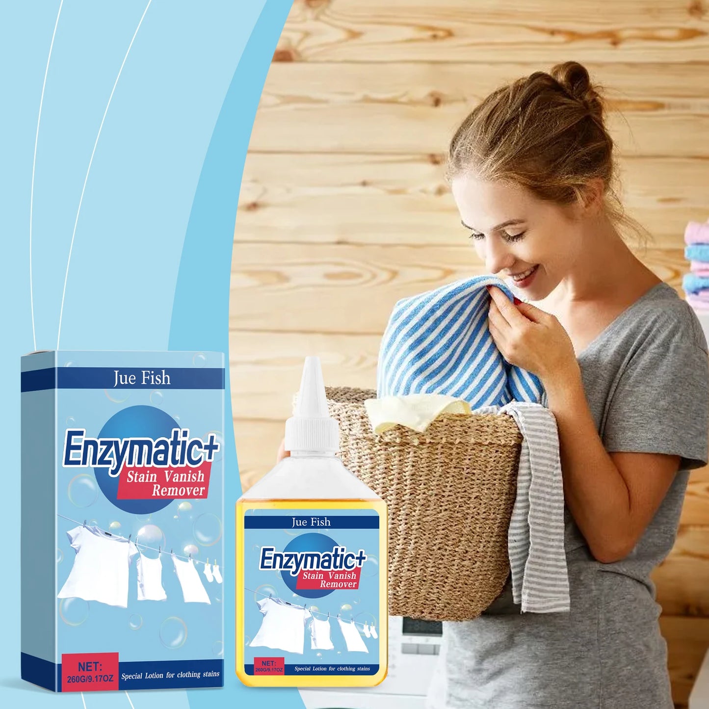 JUE FISH Enzyme Clothing Cleaner 260g | Stain & Sweat Remover