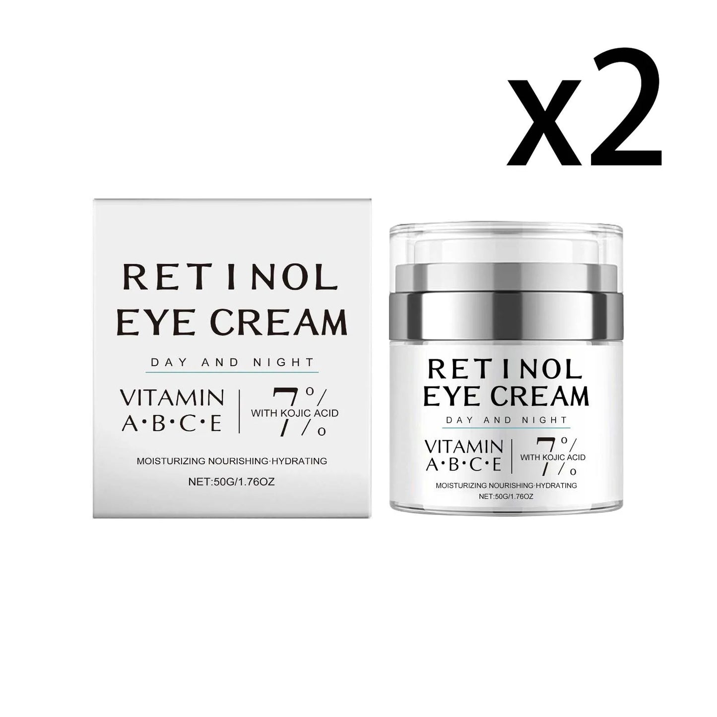 Retinol Firming Eye Cream Promote Skin Microcirculation Improve Drying Relieve Eye Bags Inhibit Melanin Moisturizing Eye Cream Peaceful Pleasures Health and Wellness 2x50g 50g