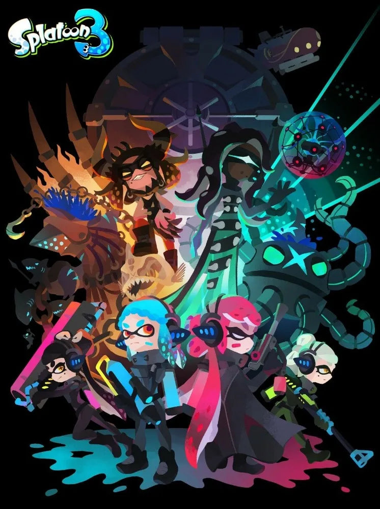 Classic game Splatoon 3 poster anime painting art Canvas printing Wall Home Living Room Internet bar decoration hanging painting Peaceful Pleasures Health and Wellness A15 30X40CM