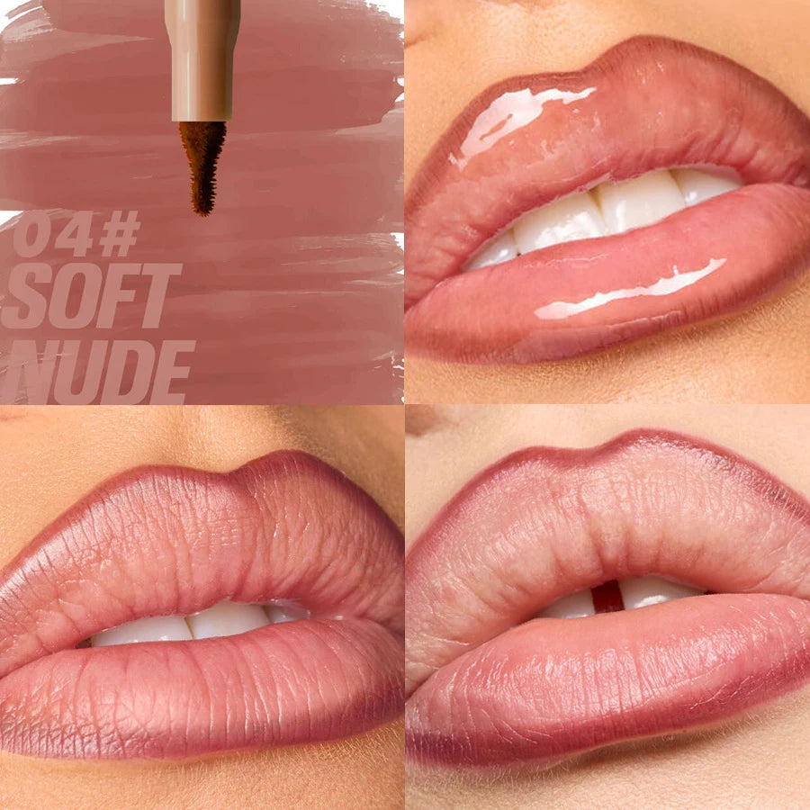 Velvet Matte Waterproof Lip Liner Pencil – Nude & Cherry Red