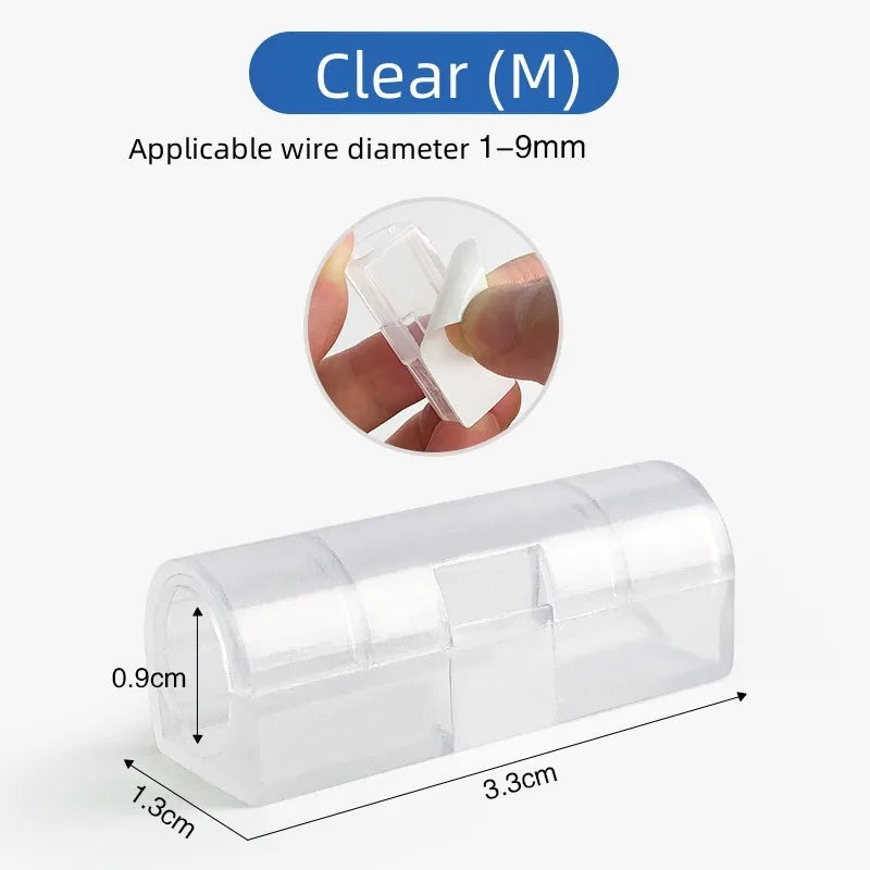 Adhesive Cable Organizer Clips – 20 Pcs Wire Cord Holder