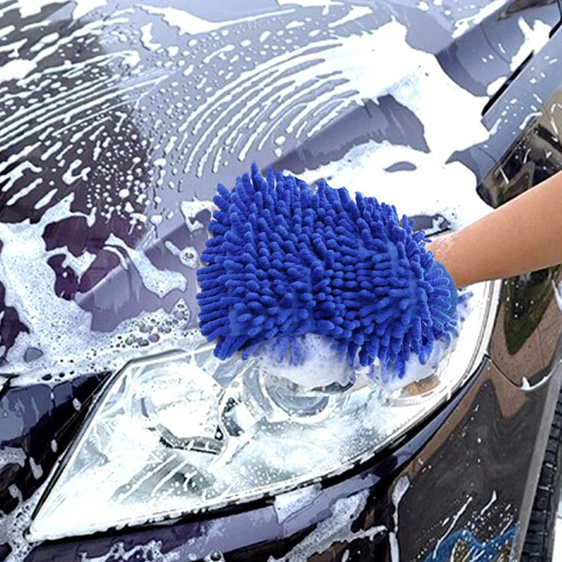 Car Washing Tools Chenille Car Wiping Gloves Coral Velvet Water Absorbing Cleaning Products Lock Mouth Waterproof Caterpillar Peaceful Pleasures Health and Wellness