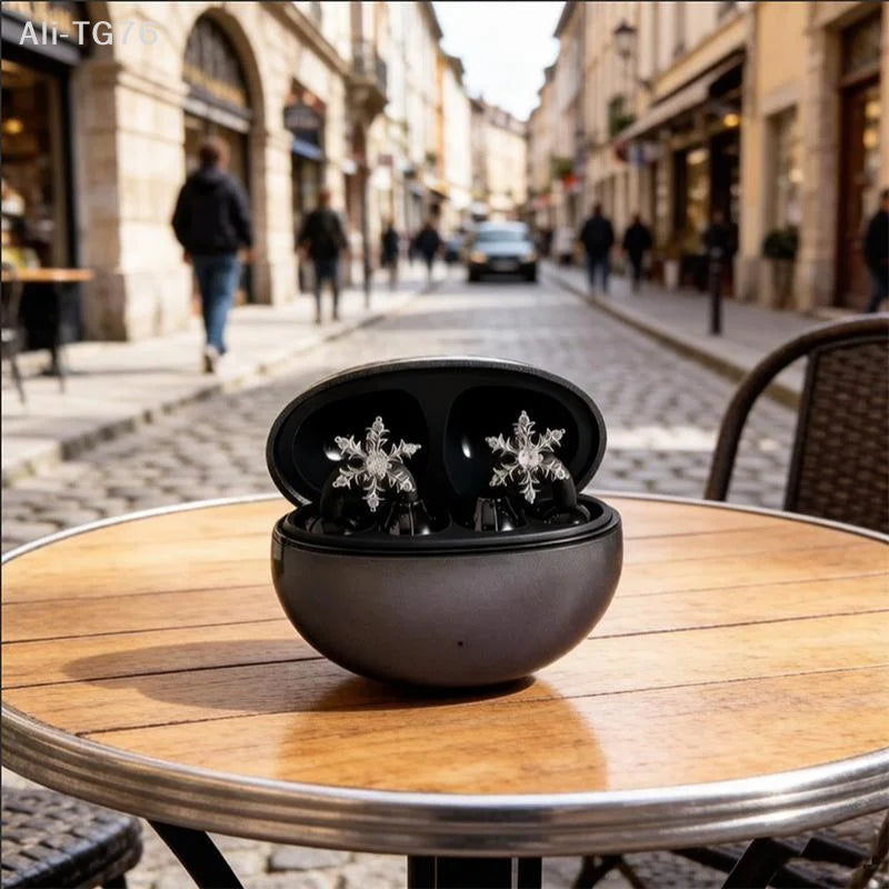 Snowflake CZ Earbud Charms – Clip-On Headphone Accessories