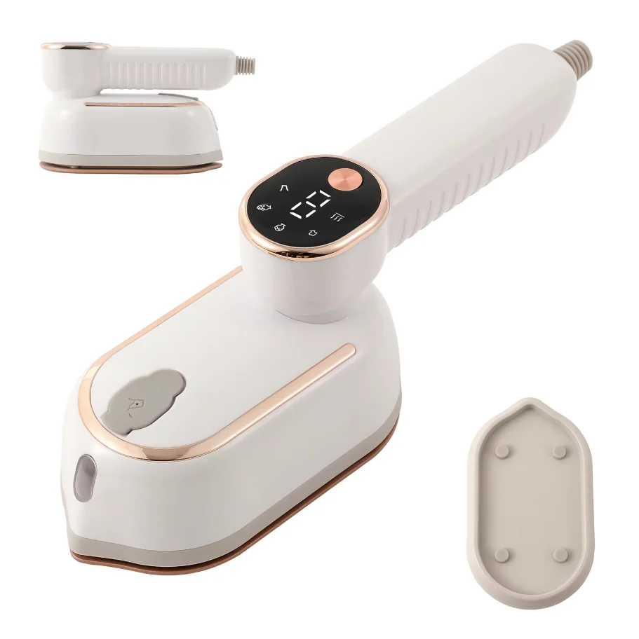 Handheld Portable Mini Steam Iron with Four Temperature Control High-Power Rotating Ironing Machine for Fabric Care Peaceful Pleasures Health and Wellness as show EU