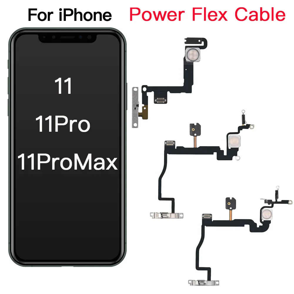 iPhone 11 Pro Max Power Button Silent Flex Cable Mic & Flash LED