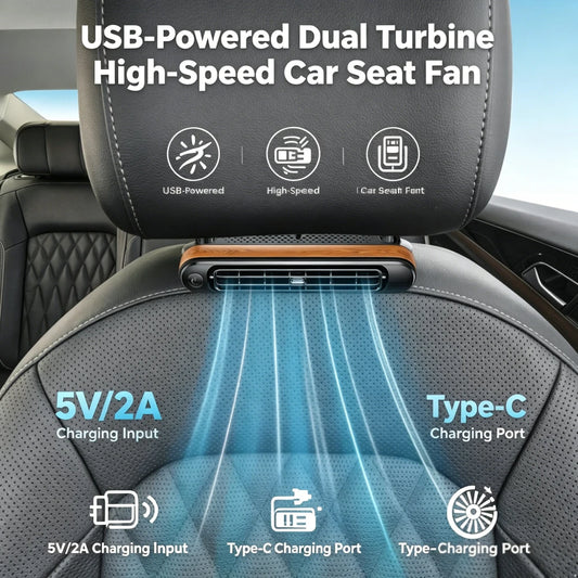 Backseat Cooling Fan Vehicle Rear Headrest Fans Three Adjustable Wind Speeds Portable Fan USB Car Fan for Sedan SUV RV Truck Peaceful Pleasures Health and Wellness