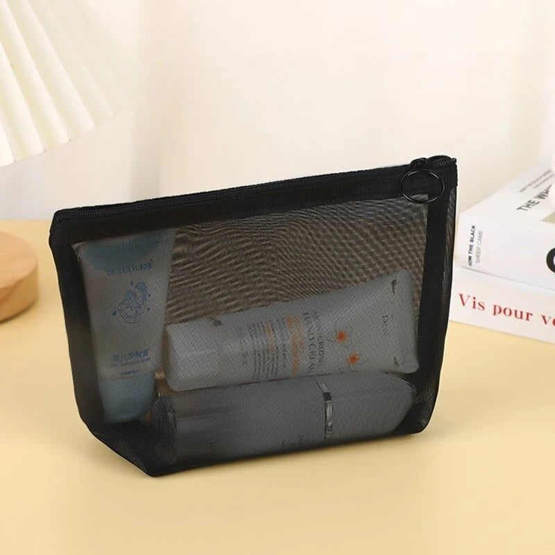 Mesh Cosmetic Bag – Large Capacity Portable Travel Organizer