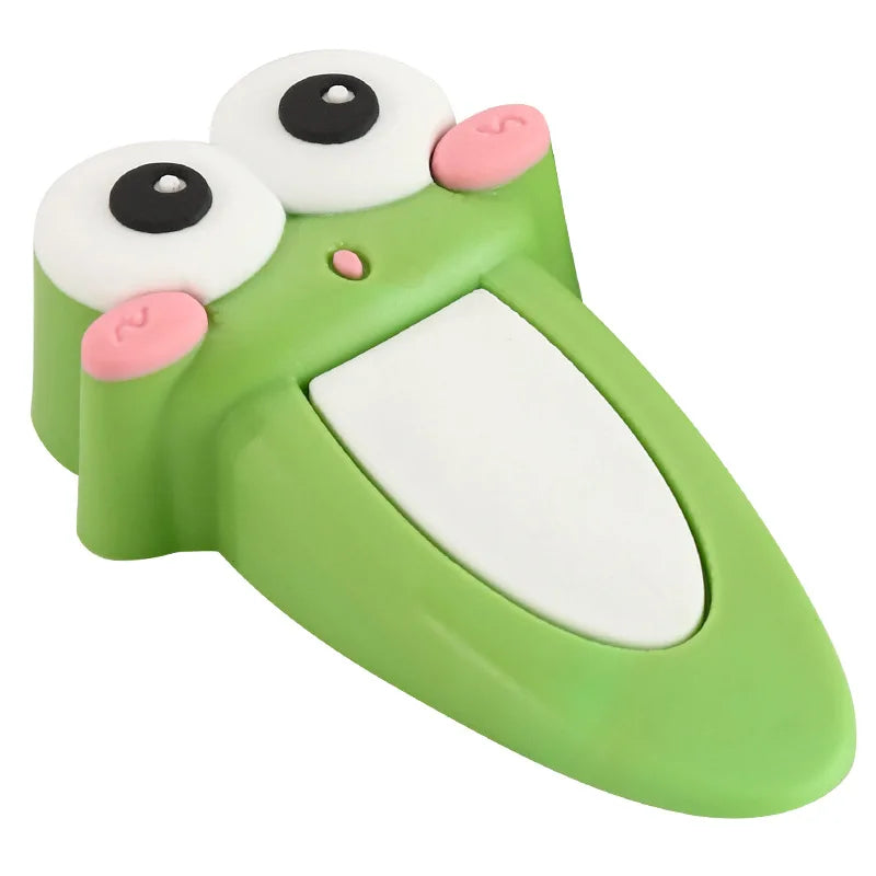 Cute Frog Non Perforated Door Stopper Barrier Storage Box Can Protect