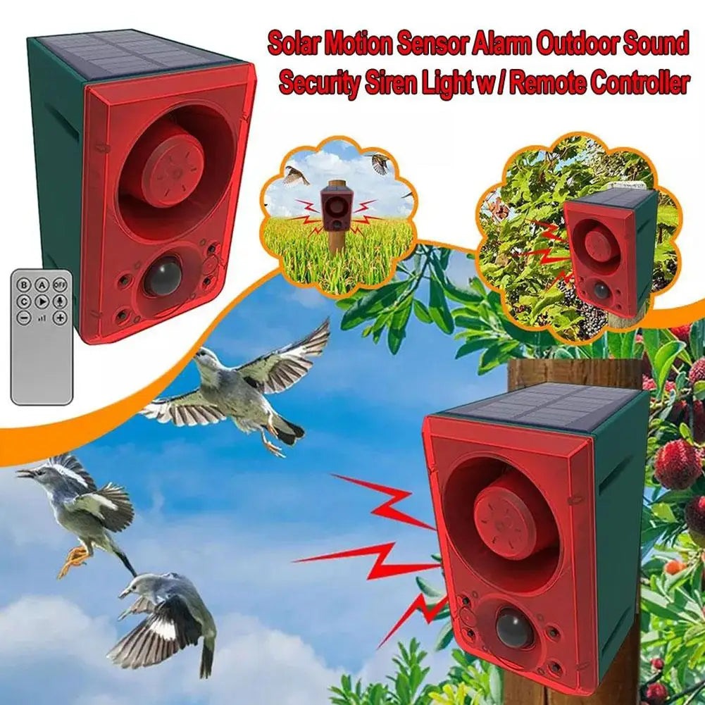 Solar Motion Sensor Animal Repeller – 130dB Alarm, IP55 Waterproof
