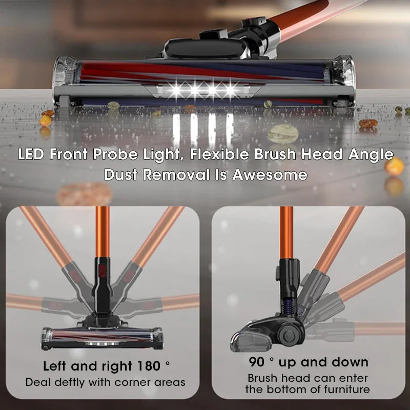 Wireless Handheld Vacuum Cleaner 10000Pa Strong Suction Rechargeable with LED Light 2200mAh Battery for Pet Hair Home Cleaning Peaceful Pleasures Health and Wellness