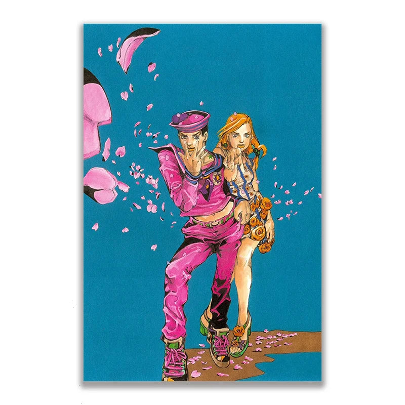 JoJo's Bizarre Adventure Retro Canvas Wall Art | Anime Poster