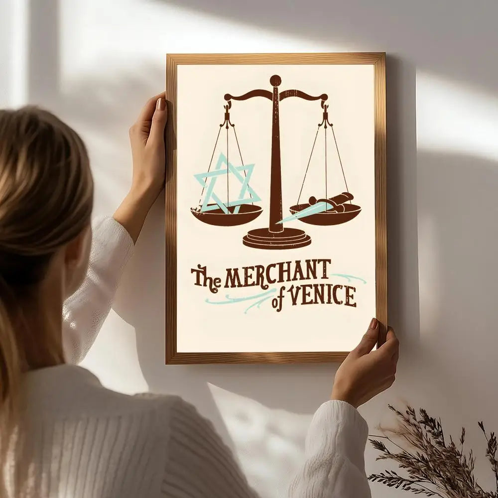 Drama T-The Merchant of Venice Poster HD Self Adhesive Waterproof Wall Art Ideal for Home Office Dorm Bedroom Great Gift Peaceful Pleasures Health and Wellness White7 15X20cmNoframe