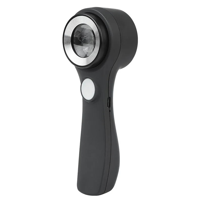 Rechargeable 10X Handheld Magnifying Glass with Led Lights Illuminated Magnifier 3 Light Modes Scale Jewelry Loupe for Seniors Peaceful Pleasures Health and Wellness