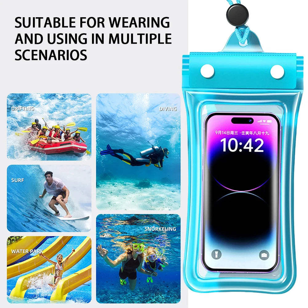 Floating Waterproof Phone Pouch Universal Water Resistant Phone Case Px8 Cellphone Dry Bag Essential For Outdoor Water Sport Peaceful Pleasures Health and Wellness