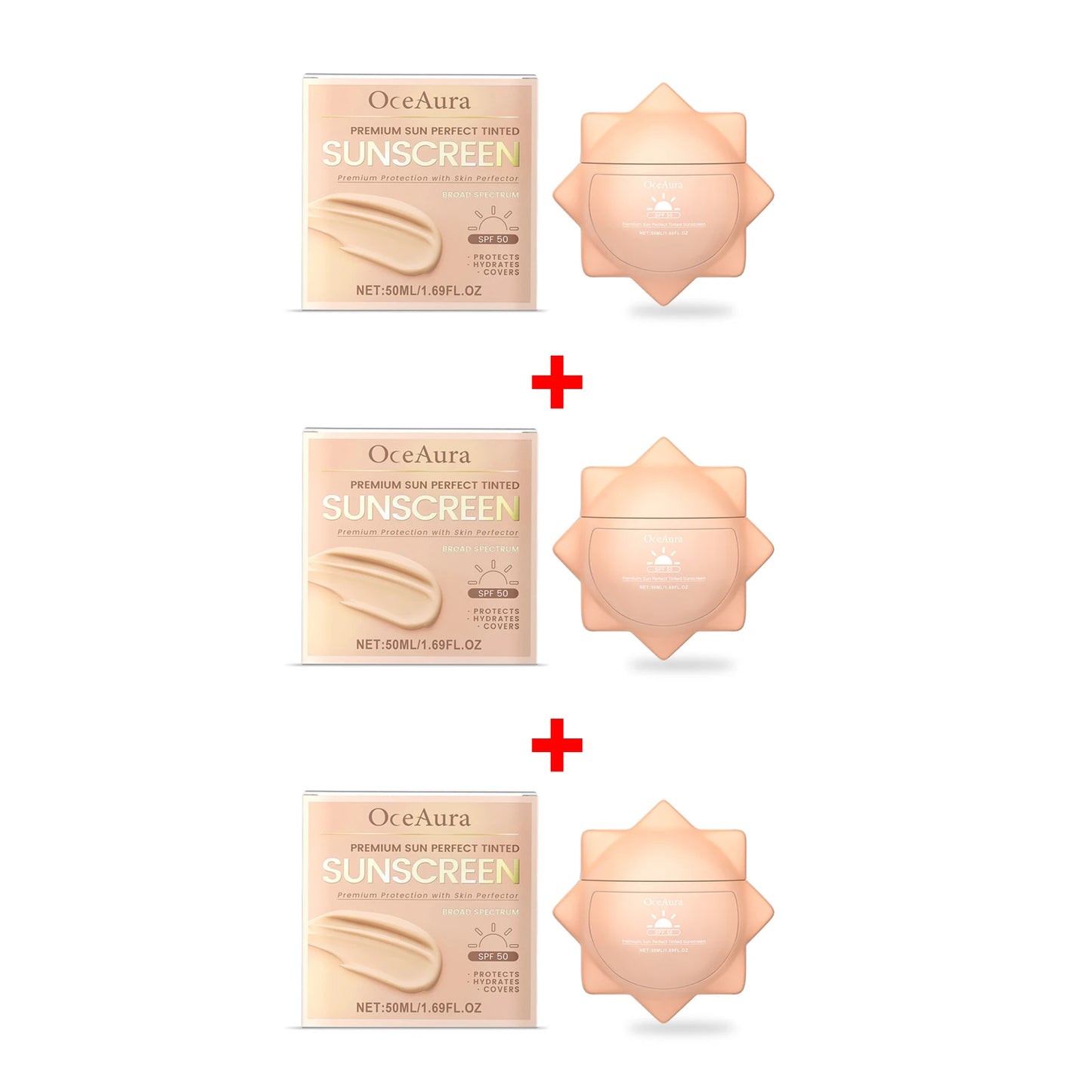 Sunscreen For Face Whole Body SPF 50+ UV Resistant Skin Protection Anti Sunburn Oil Control Moisturizing Sun Isolation Cream Peaceful Pleasures Health and Wellness 3pcs