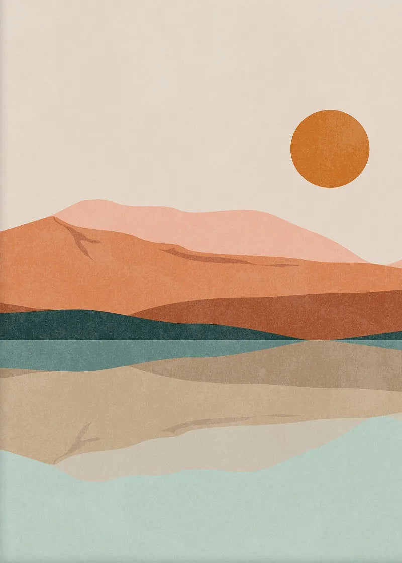 Mid Century Modern Desert Cactus Canvas Wall Art Print