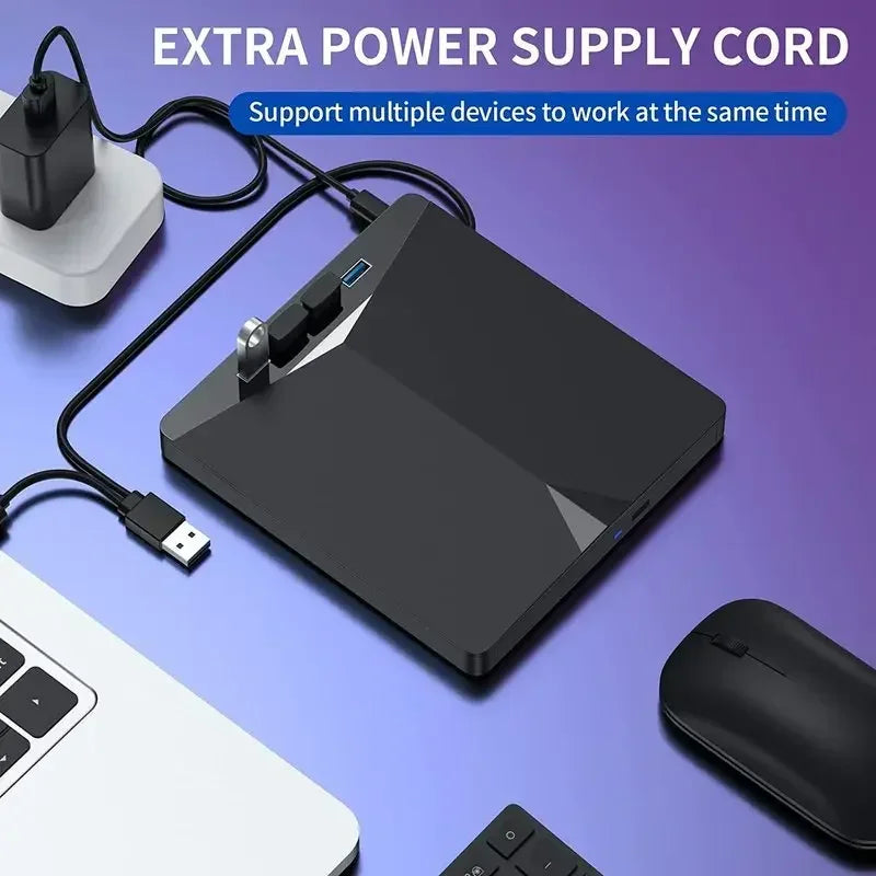 7-in-1 USB 3.0 External DVD/CD Burner Drive for Laptop & PC
