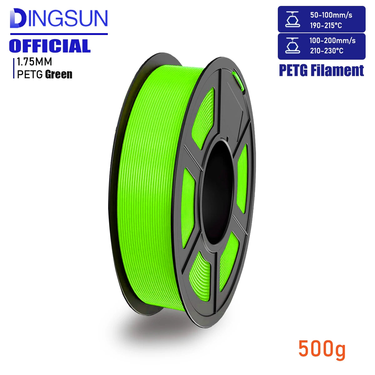 DINGSUN 3D PETG Filament 1.75mm ±0.02mm | FDM Printer Spool