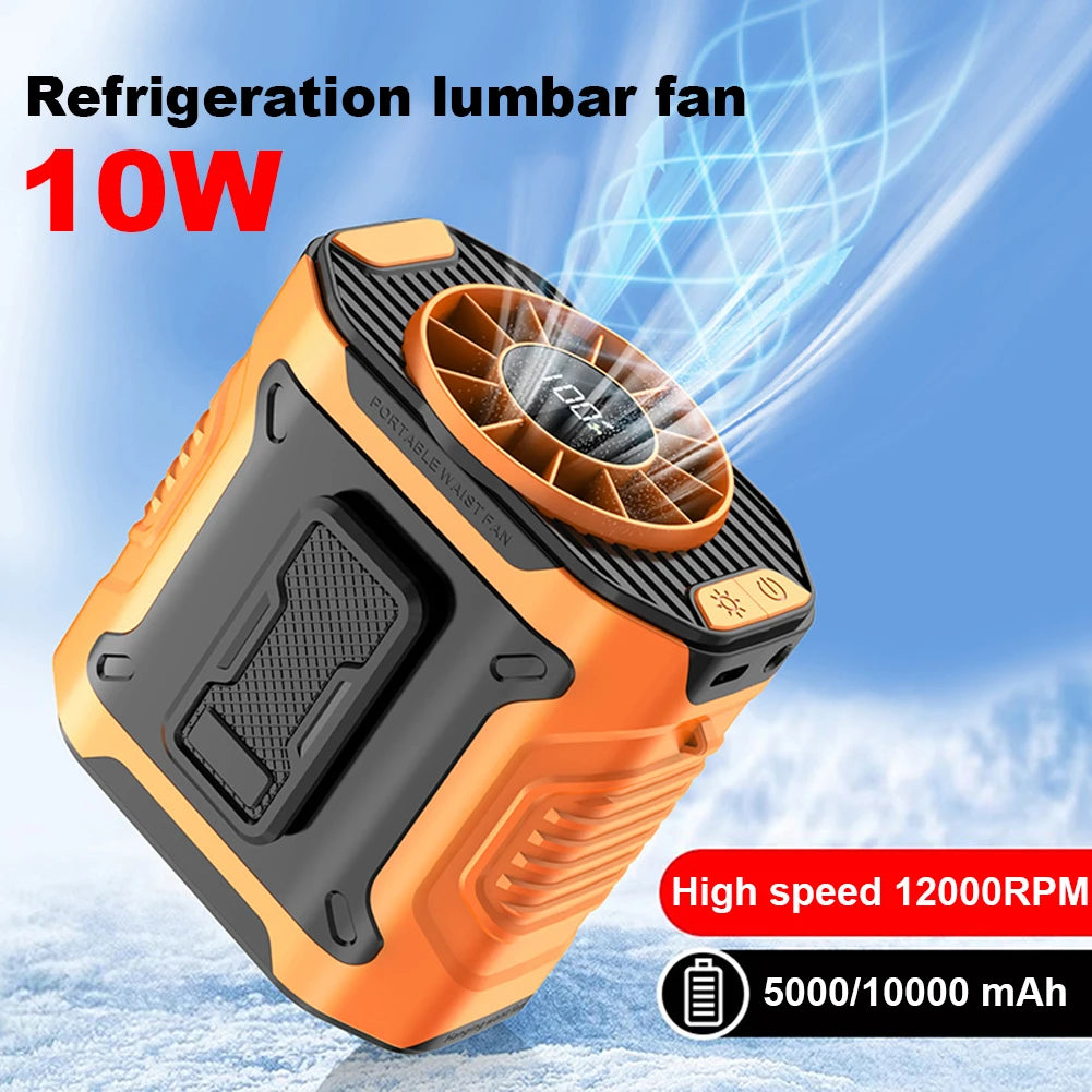 Portable USB Rechargeable Waist Fan with Flashlight Peaceful Pleasures Health and Wellness