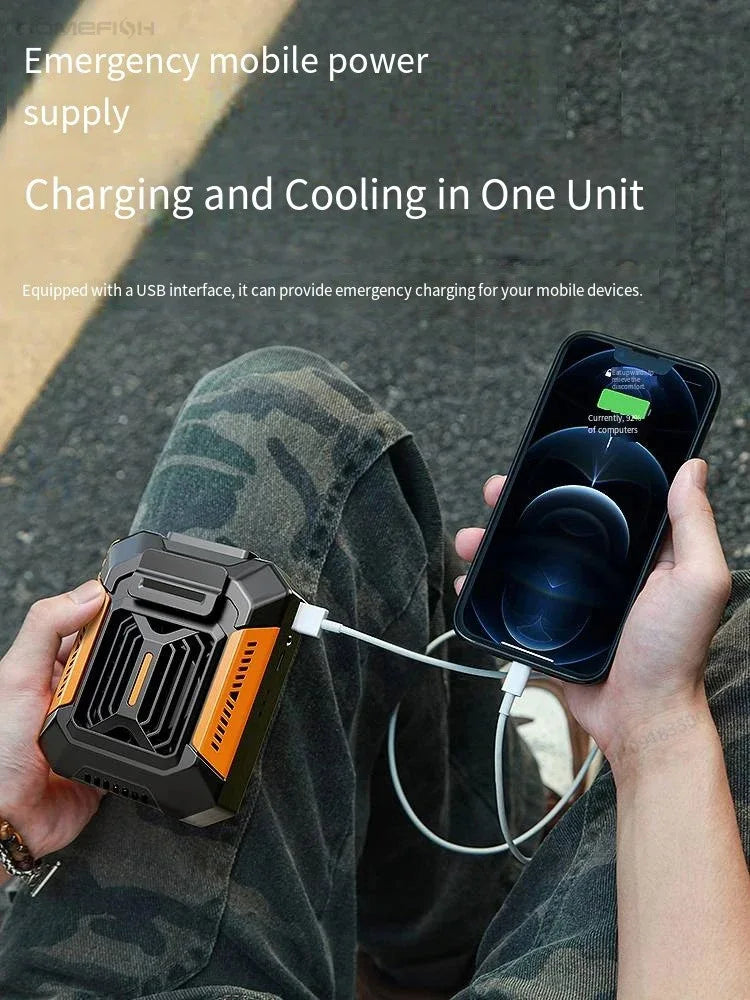 HOMFISH Personal Belt Clip Fan Portable Power Bank Flashlight Wearable Fan Hanging Neck Fan for Outdoor Works Hiking Camping Peaceful Pleasures Health and Wellness