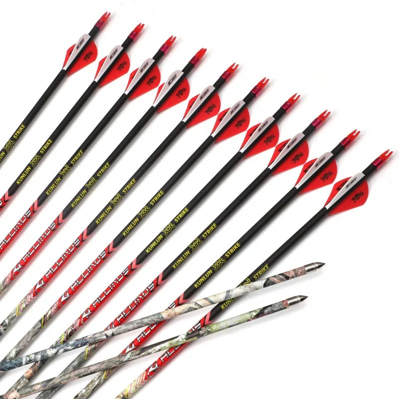6 ID Pure Carbon Arrow Spine 250 Bow Archery Hunting Shooting