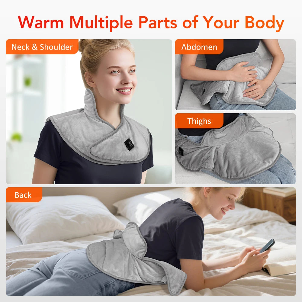 Electric Heating Shoulder Neck Pad Winter Soft Hot Compress Back Shawl Thermal Mat USB Heated Back Wrap Office Warmer Blanket Peaceful Pleasures Health and Wellness
