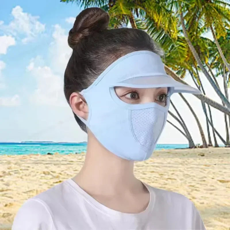 Ice Silk UPF 50+ Sun Face Mask | Breathable UV Shield Women