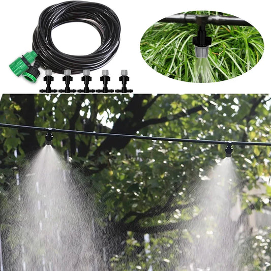 New Irrigation 10Meters 10 Sprinklers Nozzles Water Sprayer Misting Fog Cooling Nozzle System Garden Agricultural Sprayer System Peaceful Pleasures Health and Wellness