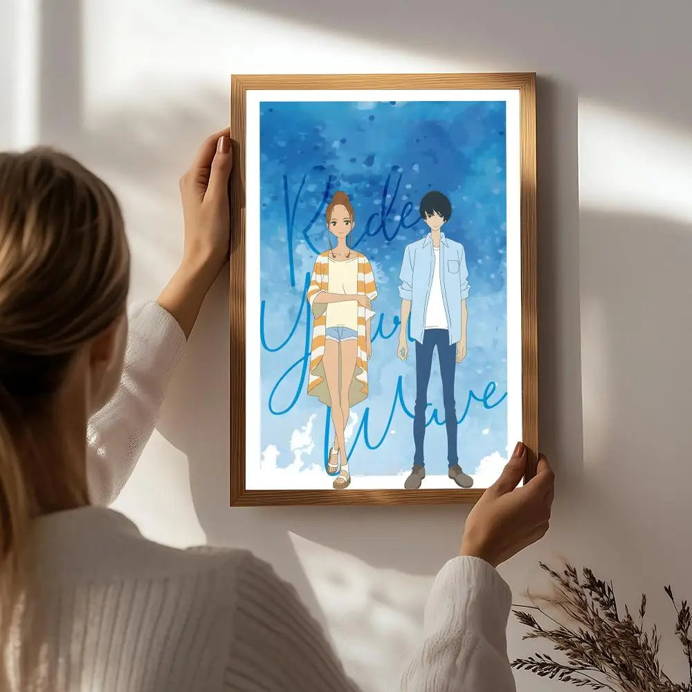 Anime R-Ride Your Wave Poster HD Self Adhesive Waterproof Wall Art Ideal for Home Office Dorm Bedroom Great Gift Peaceful Pleasures Health and Wellness White6 21X30cmNoframe