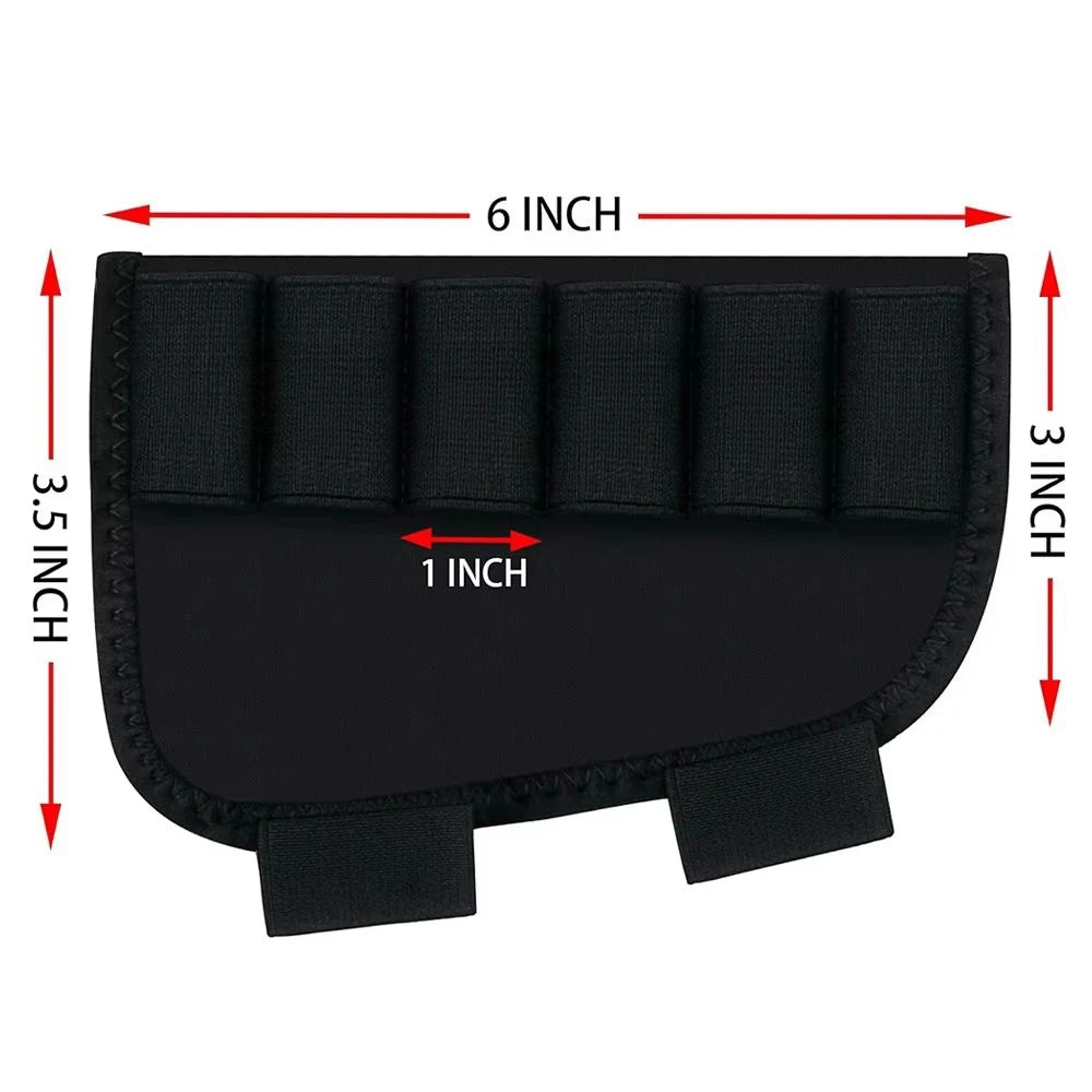 Tactical 6 Round Shotgun Buttstock Ammo Holder 12/20 Ga Bullet Carrier Hunting Rifle Butt Stock Cartridge Pouch ﻿ Peaceful Pleasures Health and Wellness