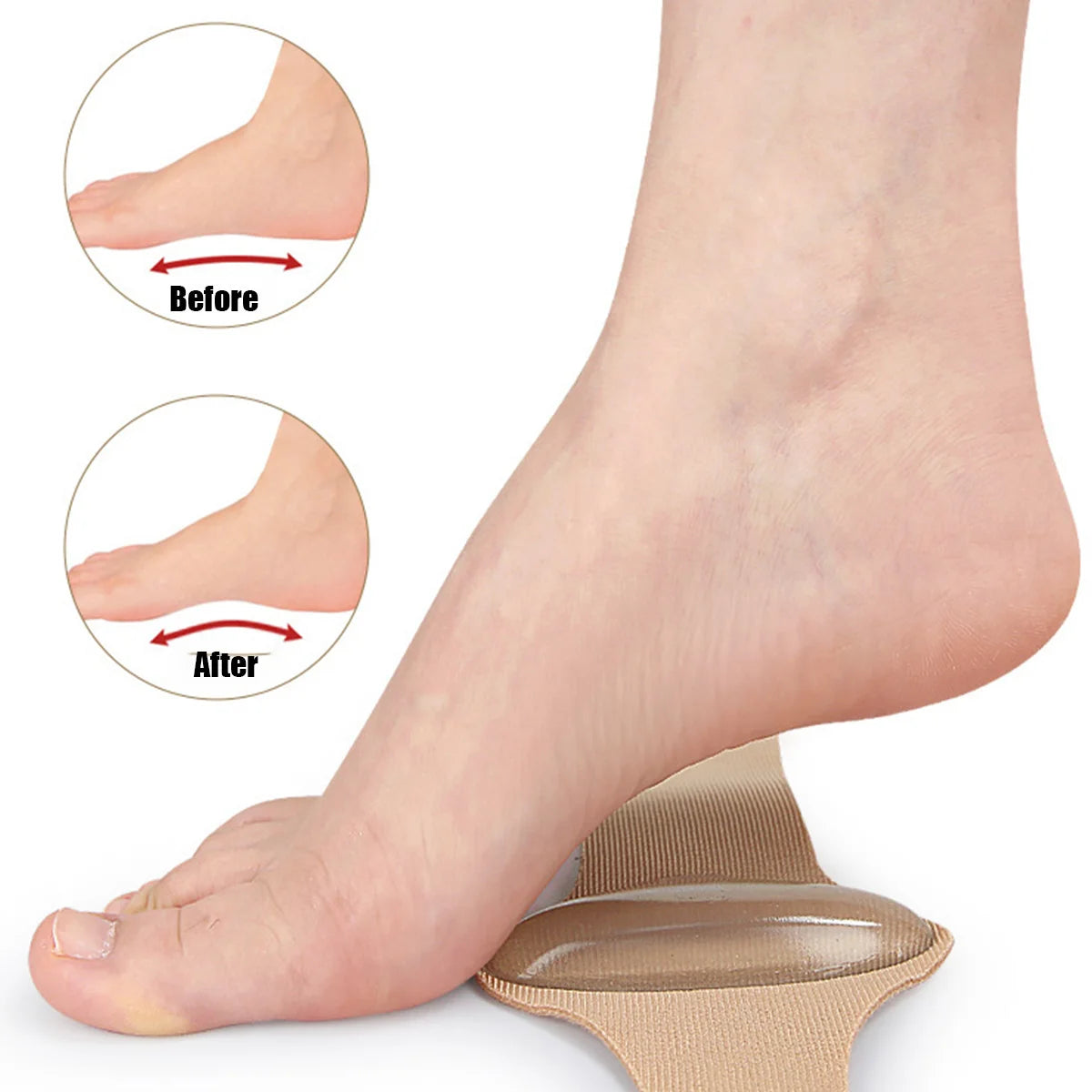 One Pair Arch Protection Foot Pad Flat Arch Support Orthopedic Pad With Adjustable Plantar Fascia And Heart Half Size Pad Peaceful Pleasures Health and Wellness