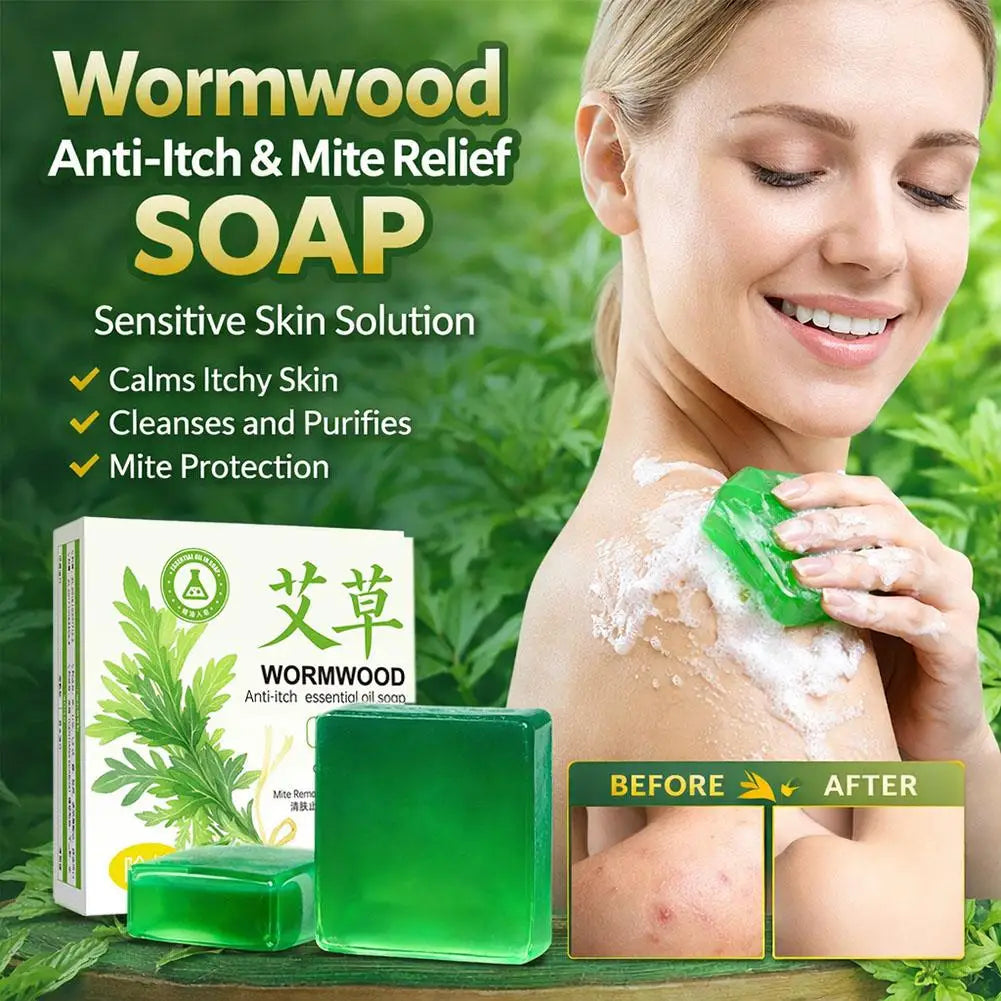 Wormwood herb essential oil soap, natural organic wormwood extract essence, facial cleansing soap, brighten skin color, nourish Peaceful Pleasures Health and Wellness