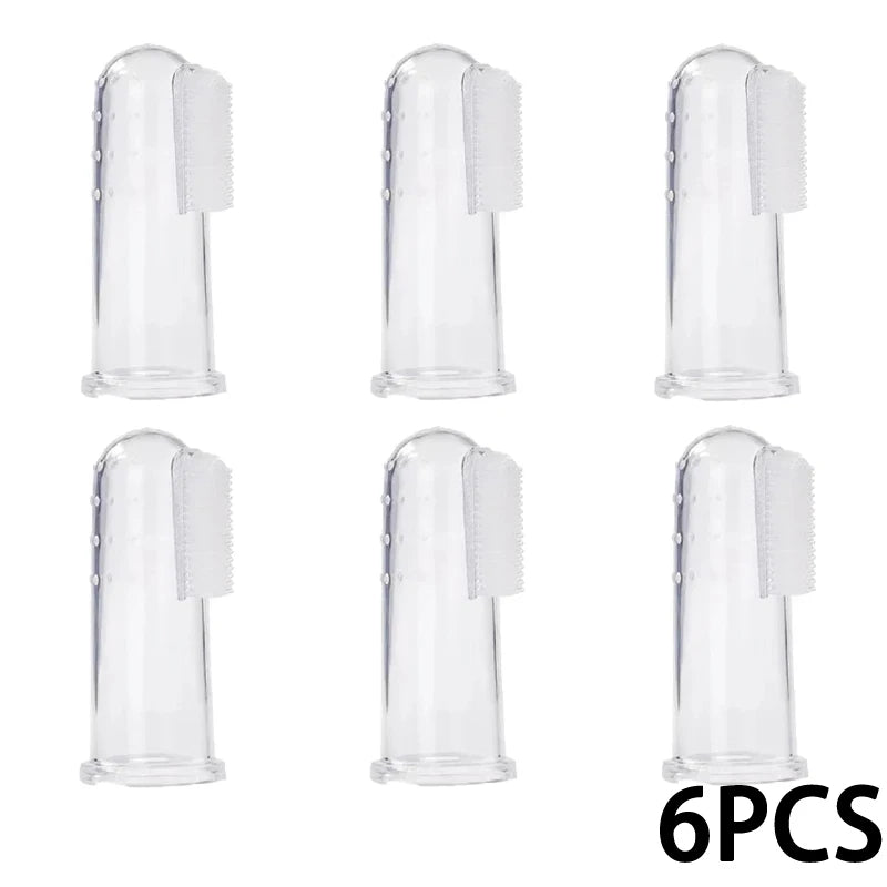 3/6pcs Pet Silicone Finger Cots Toothbrush Cats Dogs Brushing Dog Accessories Teeth Oral Cleaning Products in Addition Perros Peaceful Pleasures Health and Wellness 6PCS 1