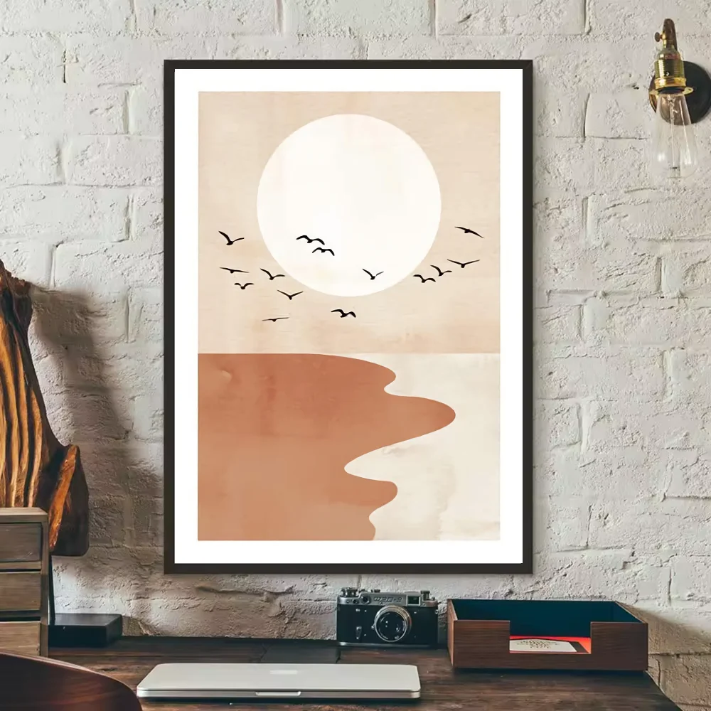 Abstract Sun Moon Woman Wall Poster | HD Waterproof PVC Art Wall Art Poster Peaceful Pleasures Health and Wellness z2 21X30cmNoframe