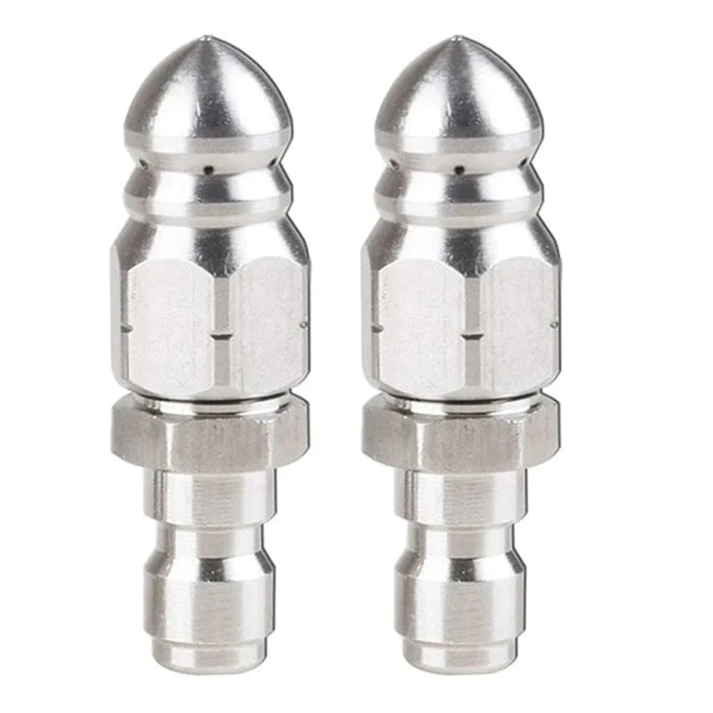 2-Pack Stainless Steel Sewer Jetter Nozzle – 1/4 Inch Pressure Washer Pressure Washer Accessories Peaceful Pleasures Health and Wellness