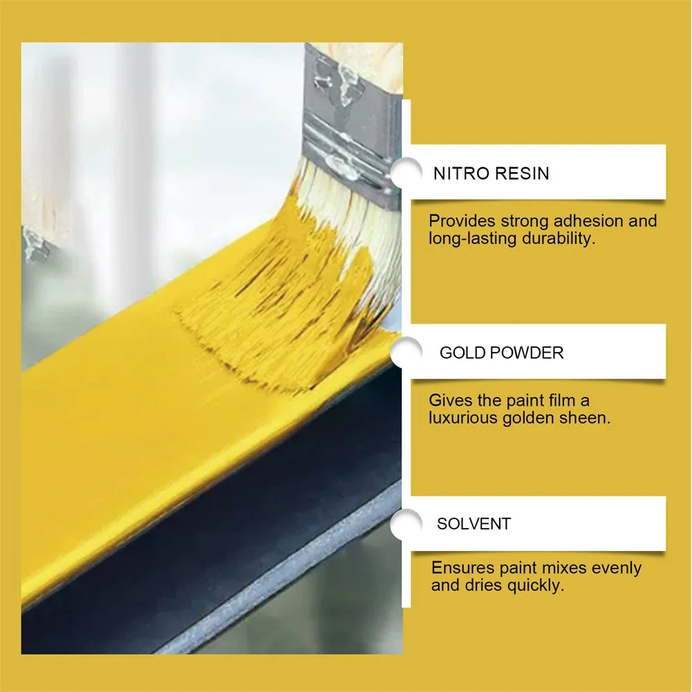 Water-Based Metallic Gold Paint | Outdoor Anti-Corrosion Finish Metallic Gold Paint Peaceful Pleasures Health and Wellness